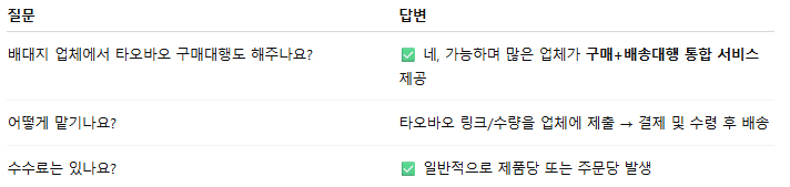 타오바오 중국 구매대행 배대지업체에서 해주나요?
